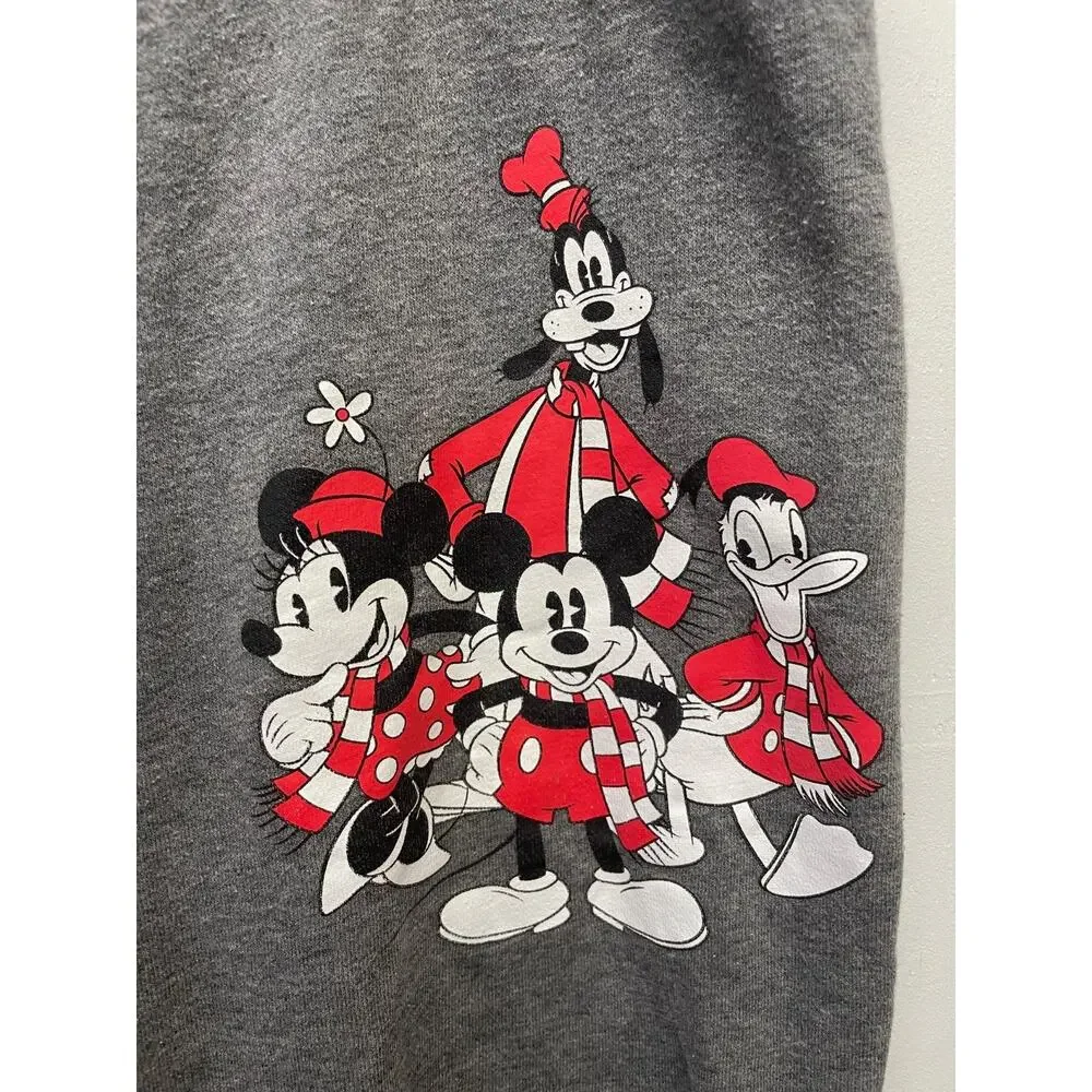 Disney Women's Jogging Lounge Pants Mickey Minnie Characters Size Large Gray - Picture 1 of 9